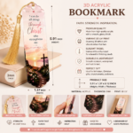 Christian acrylic bookmark featuring Philippians 4:13 scripture, sunset cross artwork, gold tassel, and inspirational faith-based design.
