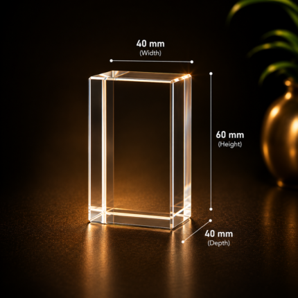 Custom 3D Crystal Block 40x40x60mm Premium K9 Crystal Photo Engraving Gift